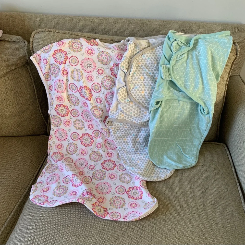 Lot of 3 Swaddles Wearable Blanket Sleep Sack Baby Girl Size 3 6 Months Large